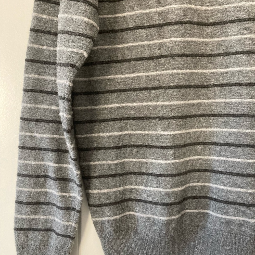 Nordstrom Mens sweater large gray stripes - Picture 3 of 12